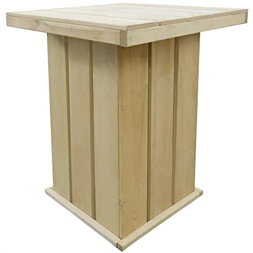 TEWTX7 Garten-Bartisch | Holz Stehtisch | Garten Bistrotisch | Rustikal Holzstehtisch | Gartentisch 75×75×110 cm Grün Imprägniertes Kiefernholz