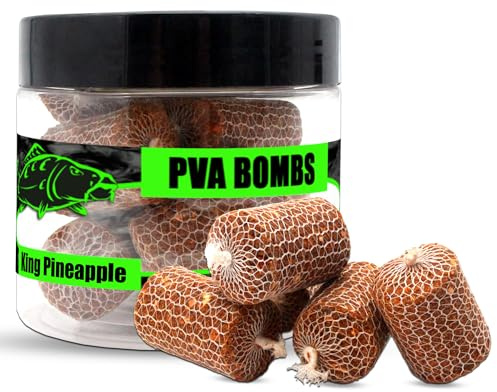 Magic Baits PVA Bombs PVA Sticks Ready PVA Bomb Karpfen Angeln Futter Boilies Angelfutter (10 Stück, King Pineapple)