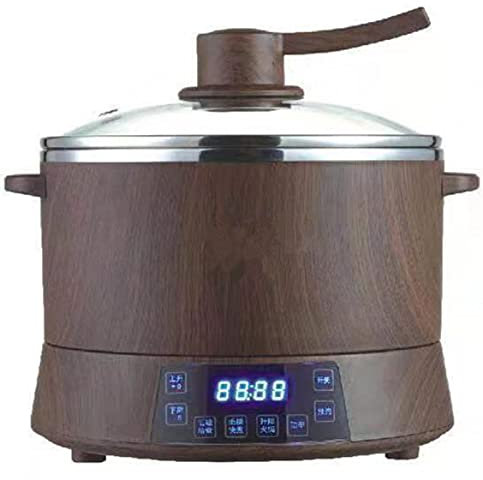 ZOOPX Cuociriso con Funzione di Mantenimento in Caldo del Vapore, Pentola Interna di qualità Premium a Cottura Lenta, Bollitore Elettrico per Il Riso, Creatore di Cereali, Yogurtiera,Wood Grain B-4L
