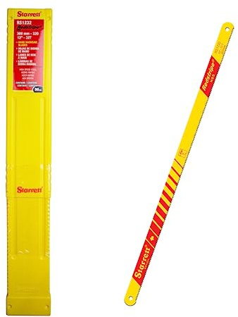 Starrett HSS - Juego de 50 hojas de sierra de mano RS1232 de acero de alta velocidad de corte recto de 300 mm/12 pulgadas, borde de corte 32 TPI para metales, acero inoxidable, tuberías