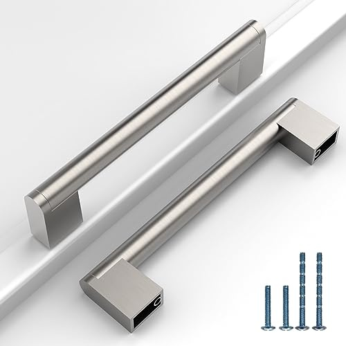 9BUILD 10 Stück Schrankgriffe Gebürsteter Nickel Lochabstand 96mm Griffe für Küchenschränke Edelstahl Möbelgriffe Küchengriffe griffe möbel Küchenschrank Schranktürgriffe EU0030