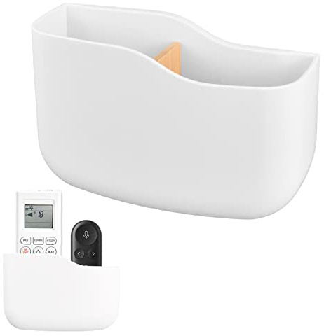Pinsheng Porta Telecomando da Muro Adesivo, Scatola Portaoggetti per Telecomando, Porta Cellulare da Muro Scatola Telecomando Supporti Autoadesivi per Tavolo Scrivania Capezzale 2 Griglie