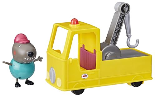 Peppa Pig Opa Kläffs Abschleppwagen, Spielzeugauto mit Abschlepphaken und Spielfigur um Autos zu ziehen, für Kinder ab 3 Jahren
