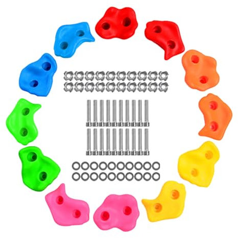 Goowafur Presas de Escalada en Roca para niños,Muro de Escalada en Roca para niños - Coloridos Kits de Agarre para Pared de Escalada,Accesorios de Juegos para trepar árboles, Juegos de Patio