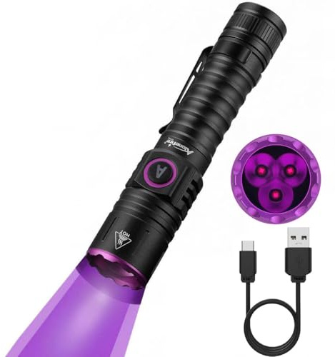 ALONEFIRE Linterna UV SV103 365nm recargable por USB
