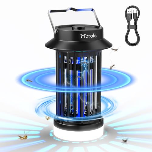 Morole Lampara Antimosquitos 4200V Recargable USB, UV + LED Mata Mosquitos Electrico, Eficaz contra Mosquitos e Insectos, Ideal para Casa y Camping