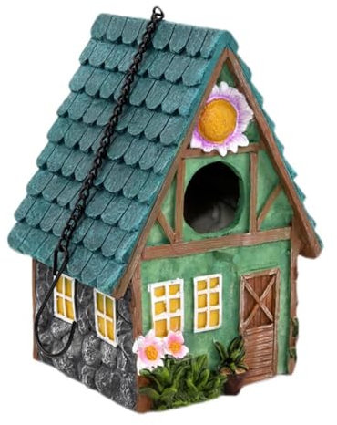 WJUHYGTF Cassetta di Nidificazione in Legno Birdhouse, Giardino con Tetto Decorativo per Balcone Uccelli E Decorazione Appesa Arte Nido Selvatici Uccello Appeso Villa,A