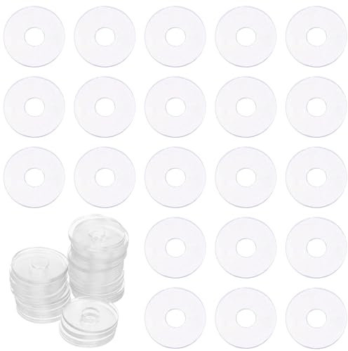 100 arandelas de plástico transparente de 6 mm de diámetro interior, arandelas redondas de plástico planas, espaciadores de repuesto para tornillos, toallas de baño, manijas de puerta, barras,