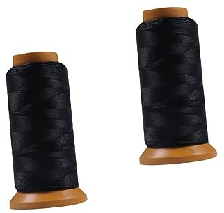 Gogogmee 2 Stücke Bogenschießen Lieferungen 300m Bogen String Protector Schwarz Elastische Bowstring Material Hohe Festigkeit Gewinde