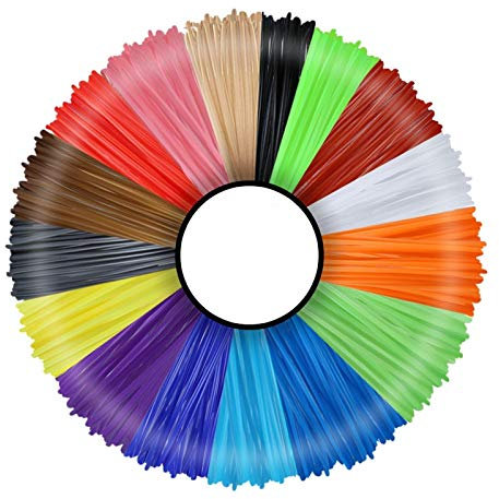 3D Pen Filament PLA 16 Colours 5 m Each - 3D Pen PLA Filament 1.75 mm 3D Pen Paint Set for ODRVM, Tecboss, Lovebay, 3D Pen and 3D Printing Pen (16 Colours 5 m)