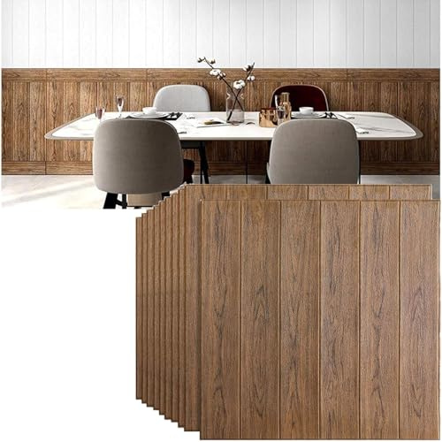 3d Decorative Wall Paneling, 20Pcs Oak Wooden 3D Wallpaper for Living Room Self Adhesive Wall Paneling Peel And Stick Wall Tiles Ceiling Tiles Self Adhesive Polystyrene Ceiling Tiles Kitchen