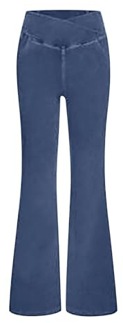 Ladies Elastic Pull-On Skinny Flared Bootcut Denim Jeggings Flare Jeans for Women High Waisted Bell Bottom Jeans Flare Wide Leg Stretch Trendy Jean Pants Butt Lifting Jeans for Women