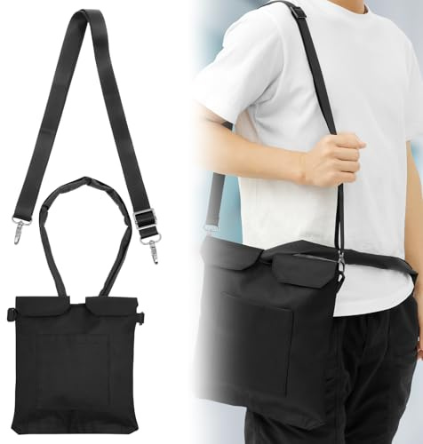 Urinbeutel Beinbeutel Katheterbeutel,Nylon-Katheterbeutelhüllen mit Verstellbarem Riemen und Schlauchhülle,32,5 × 29 cm,Schwarze Halterung für Urinbeutel für Rollstuhl,Rollator,bis zu 1000–200ml