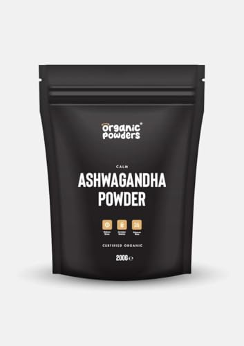 Organic Ashwagandha Powder 200g | Certified Organic Withania Somnifera Root | Reduces Stress & Anxiety | Boosts Energy, Sleep & Focus | Vegan | Organic Powders