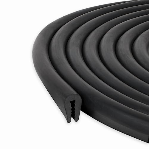 Black U Channel Edge Trim Seal EPDM 12.1mm high x 7.7mm Wide (3 Meter)