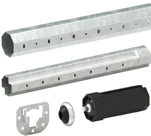 markiso I Rolladenwelle SW 60 Rollladenwelle Stahlwelle mit Teleskopwelle Welle für Rolladen - inkl. Wellenkapsel & Lager Komplett SET 110-130 cm frei einstellbar KEIN ZUSCHNEIDEN NOTWENDIG