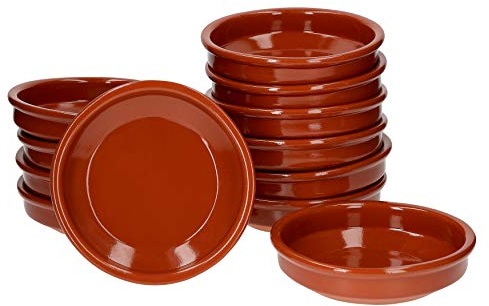 MamboCat Cazuela Bruno Lot de 12 bols en argile I Diamètre 16 cm I Taille M I Méditerranéen I Émaillé I Unique Fait main I Antique/Vintage I Moyen-Âge I Viking