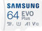Samsung Evo Plus 64GB SDXC U1 Class 10 A1 130MB/s MicroSD Memory Card with Adapter 2021 Version (MB-MC64KA/EU)