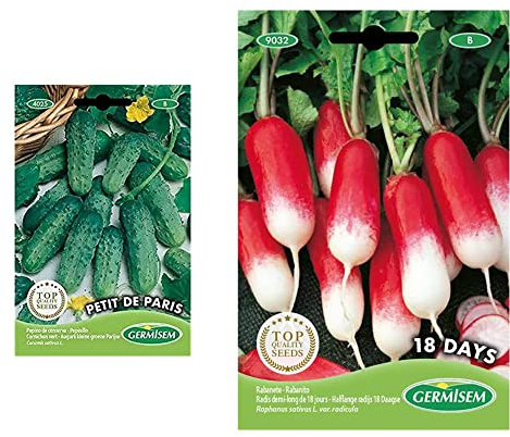 Germisem graines Cornichon vert PETIT DE PARIS & graines Radis demi-long de 18 jours