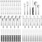 HaWare - Set di posate in acciaio inox, 72 pezzi, con coltello da bistecca per 12 persone, moderno set di posate con manico a martello, forchetta, cucchiaio per la casa/ristorante, lavabile in