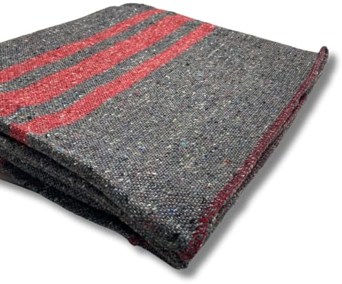 Lanovenanube Manta Mudanza 140x200 cm Roja Transporte, Embalaje y Muebles | 100% fibras recicladas. Fabricada en España. Bordes cosidos. Ideal para guardamuebles, trasteros, mascotas y yoga.