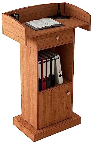 WAGLOS Rednerpult Podiumsständer, hölzerne Rednerpulte mit geräumigen Schubladen, Kanzeln für Kirchen, für Schulklassenzimmer, Hotel-Besprechungsräume, Podien Klassisch elegant