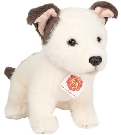 Teddy Hermann 91986 Hundewelpe Russell 25 cm, Kuscheltier | Besonders flauschiger Premium-Plüsch, mit viel Liebe zum Detail, ab 0 Monaten, waschbar, Füllung mit recyceltem Polyester
