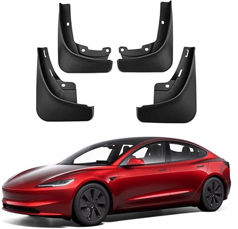 Bqieai 4PCS Auto Vorne Hinten Schmutzfänger, Für Tesla Model 3 2024 Rad Spritzschutz Kotflügel Staubdicht Schlamm Klappen Car Styling Zubehör