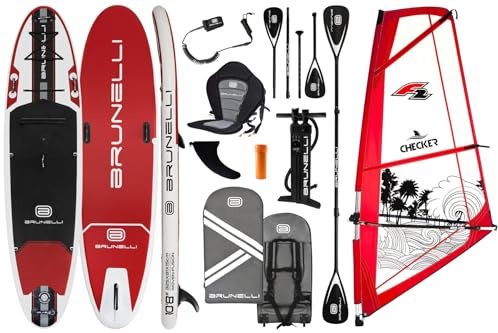BRUNELLI 10.8 Windsurf Woven Double Layer iSUP-bräda, uppblåsbart Stand Up Paddle-set Checker 4,5 kvm Rigg