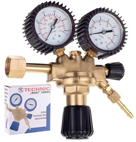 Riduttore di pressione azoto, regolatore di pressione, 2 manometri