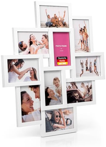 BigDean Bilderrahmen Collage 10x15 cm – Fotorahmen für 10 Fotos