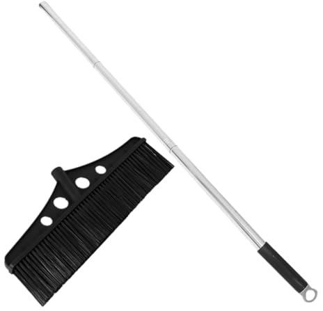 Healeved Sanitation Broom Heavy Duty Push Broom Wide Detachable Brush for Indoor Outdoor Cleaning Long Handle Garden Garage