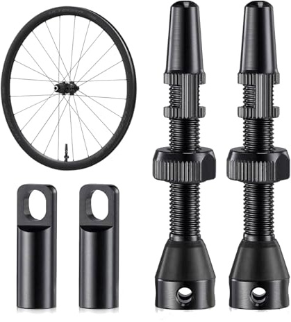 2 Stück Presta Tubeless Ventile 44mm,Tubeless Ventil,Ventilschaft Fahrrad Tubeless,Tubeless Aluminiumlegierung,Tubeless Presta Für Die Meisten Fahrradreifen Straße Und MTB Reifen (Schwarz)