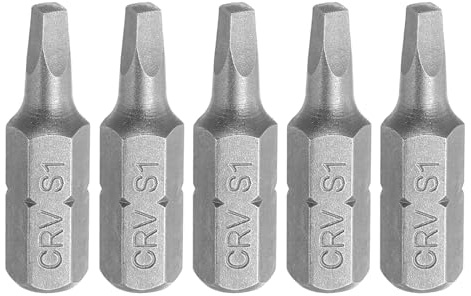 sourcing map 5pcs Square Head Screwdriver Bits 1/4 Hex Shank SQ1 Head 1 Length CR-V Steel Screw Driver Drill Bit for Repair Work Electric Screw Driver