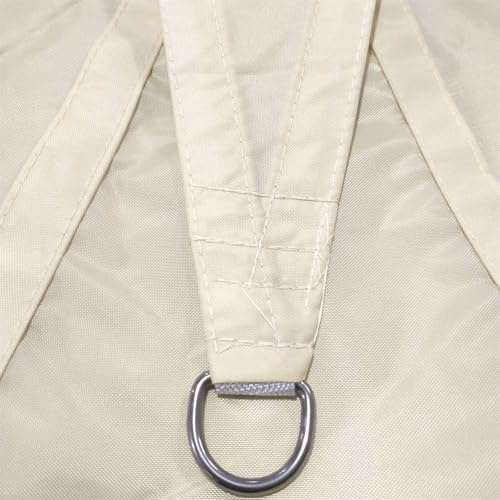 Hiseng Sun Shade Sails Triangle, Oxford Waterproof Awning Canopy 95% UV Block with 3 Rope, Solid Color Shade Sail Garden Sun Shades Canopy Outdoor Sunscreen for Patio (Cream White,4x4x4m)