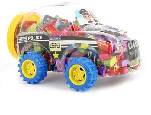 Coche Policía Dispensador con 250 Chicles | Divertido y Colorido | Ideal para Regalos y Fiestas Infantiles