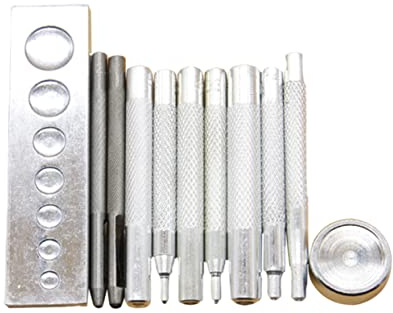 GALPADA 11pezzi Strumento Fai Da Te Per Pelle Punzonatrice Foro Rivetto Scatto Kit Base Per Lavorazione Pelle Creazione Abbigliamento Casa Artigianale Strumenti Fai Da Te