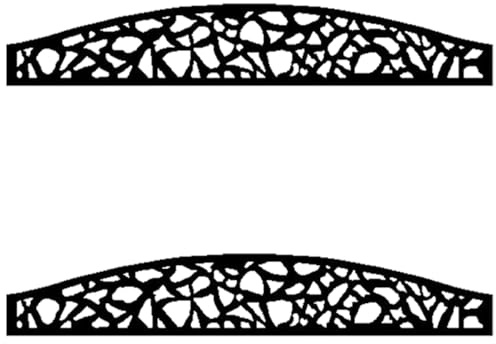 EasyComposite 2 x Composite Screen Trellis Topper - Decorative Lattice Panel for Outdoor Garden Fence - 1800mmx300mmx18mm (Pebble Curved, 2)