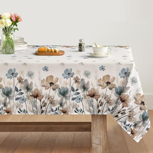 Artoid Mode Wilde Tuschemalerei Blumen Blätter Frühling Tischdecke 140x110 cm, Küche Tisch Dekoration Drinnen Urlaub Party Dekor