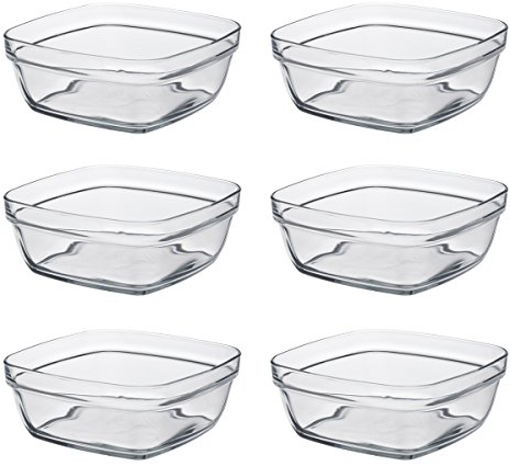 Duralex Lot de 6 bols empilables Lys carré, 17 cm