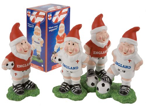 Toyland® Pack Of 4-6 England Garden Gnomes - Euros & World Cup - Garden Accessories - English Party Decorations