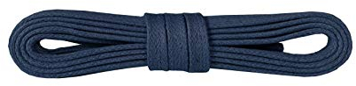 Kaps Lacci Cerati Per Scarpe Piatte, 100% Cotone di Alta Qualitá, Colorati, 5 mm 0,19 pollici - di larghezza, Made in Europe (120 cm – 47 pollice – 6-8 paia di occhielli / 57 - Blu navy)