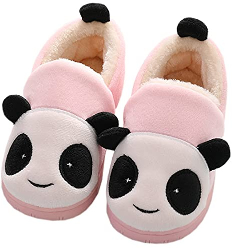 KVbabby Chausson Enfant Fille Peluche Pantoufle Garçon Chaussons Hiver Antidérapants bébé Chaussures Femme 25-26 EU (Fabricant : 18-19) Rose