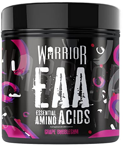 Warrior EAA - Essential Amino Acids - 360g - Provides Exceptional Support for Recovery & Muscle Soreness - Formula Includes Cyclic Dextrin, Taurine and More, Grape Bubblegum