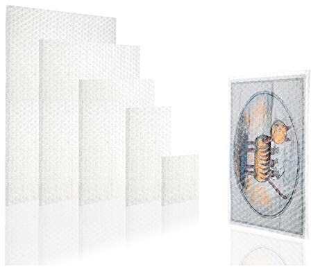 WPTrading - 250 Stück Luftpolsterbeutel 250 x 400 mm (60my) Transparent - Luftpolsterumschläge aus 3-lagiger Luftpolsterfolie für Gläser, Bilder & DVDs - Luftpolster Versandbeutel für Warensendung