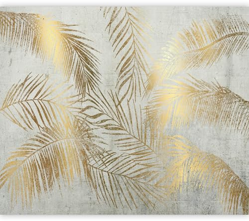 murando Fototapete selbstklebend tropische Blätter 294x210cm Foto Tapete Tapetenfolie Möbelfolie Wandverkleidung Wandtapete Motivtapeten Bildtapete Wohnzimmer 3d Effekt Modern Palmblatt Natur grau