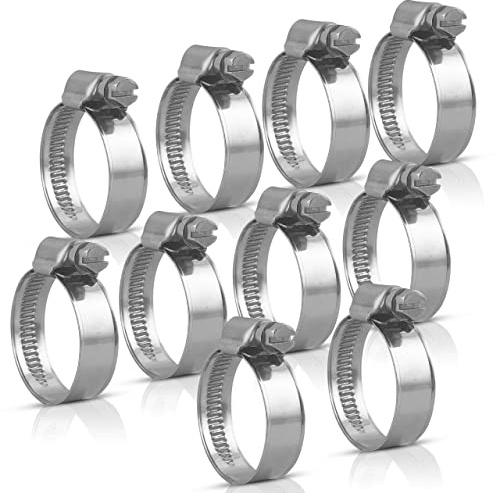 Schlauchschellen Set 35-50mm | 10x Stück aus Edelstahl | für Pool Waschmaschine Auto Kfz | Schlauchklemme Schlauchbinder Schlauch Rohr Schelle Schraubschelle Metallschelle