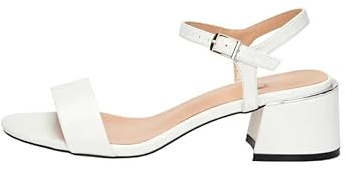 Rio Fiore Sandali Donna con Tacco, Bianco, 5 cm Tacco a blocco, Cinturino alla caviglia, Ecopelle, C553-K1781-21 (White, 40 EU)