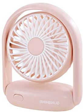 leasote Ventilador USB giratorio de bajo ruido, color rosa creativo