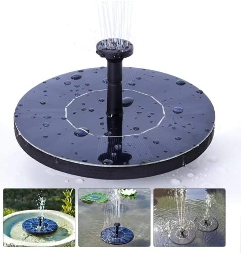 Mini Solar Springbrunnen für außen, Solarbetriebene Wasserbrunnenpumpe Deko mit 6 Sprüh Effekten, Freistehend Schwimmend für Vogelbad Garten Teich